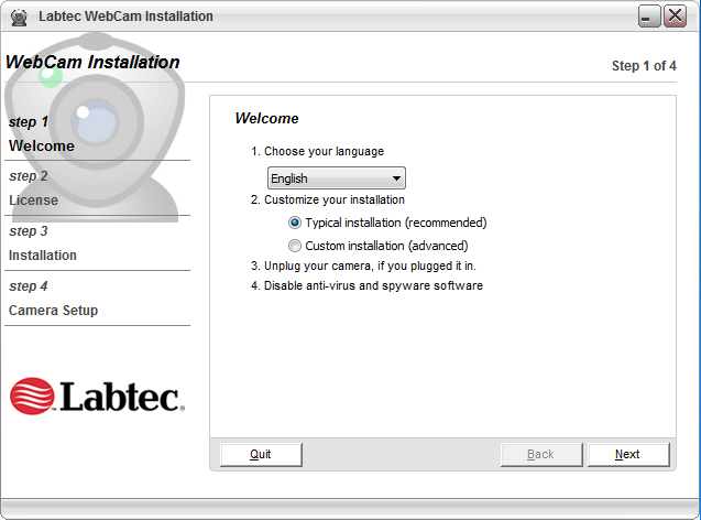 labtec cam drivers for mac