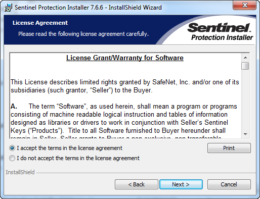 safenet sentinel driver download